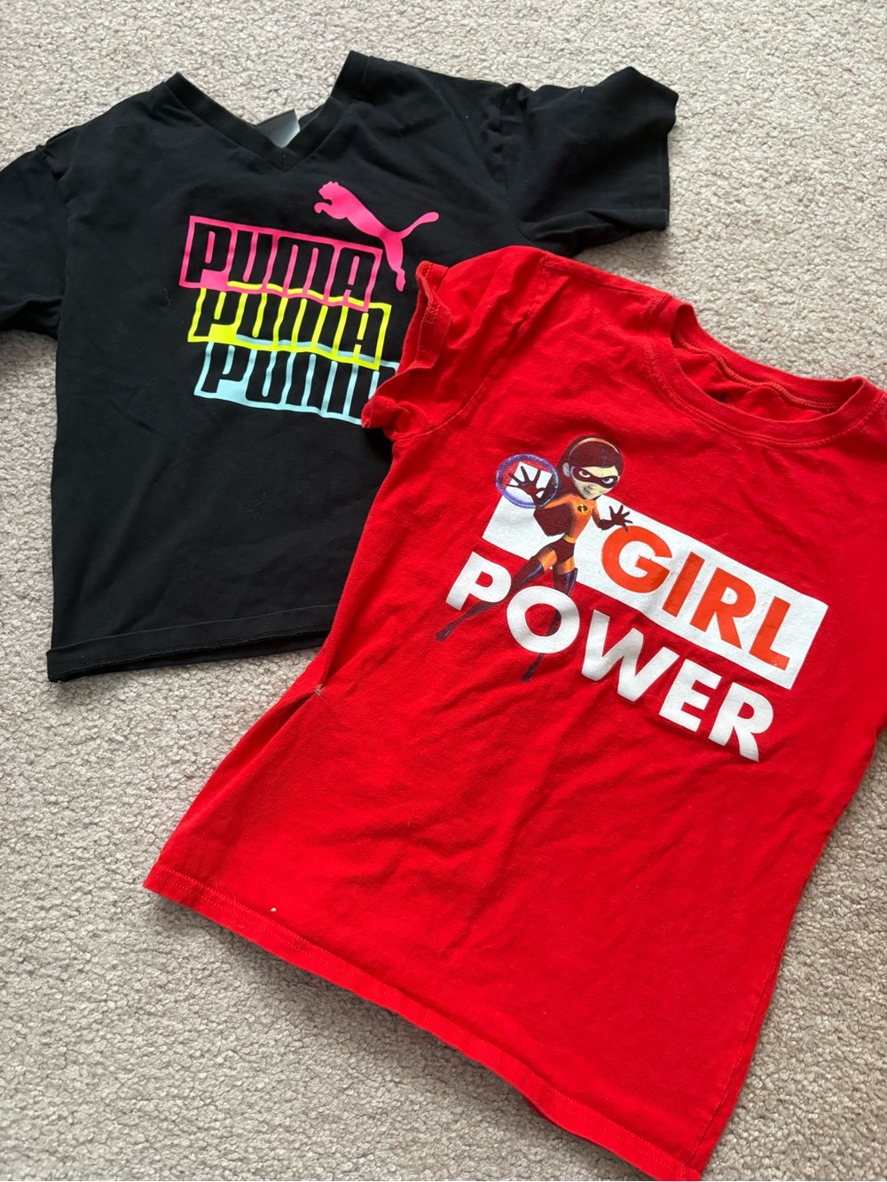 Puma Black Tee & Red 'Girl Power' Graphic Tee - Kids